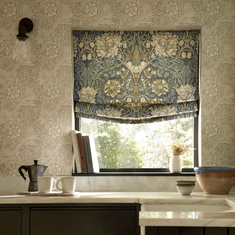 Honeysuckle & Tulip Fabric Woad/Thyme