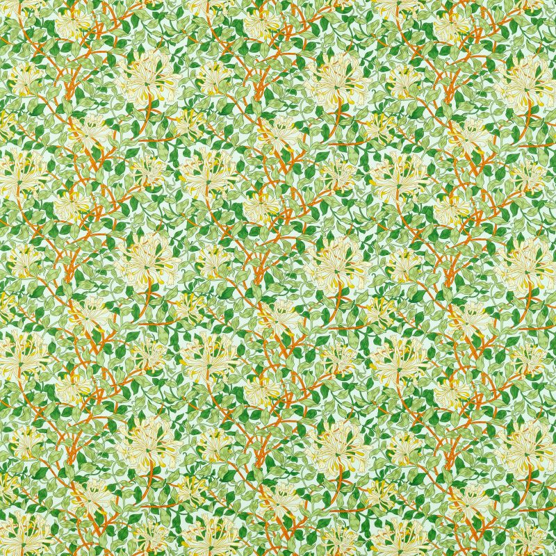 Honeysuckle Fabric Sky/Burnt Orange