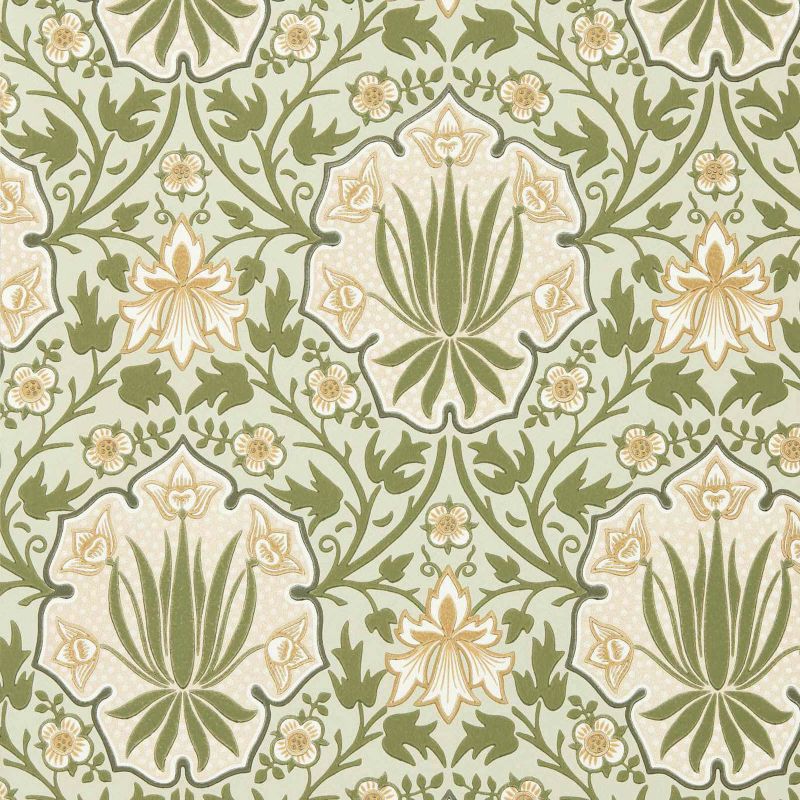 Iris & Rose Wallpaper Bayleaf/Weld