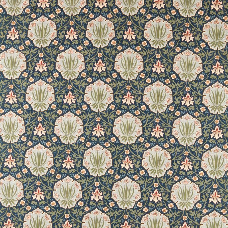 Iris & Rose Fabric Indigo/Thyme