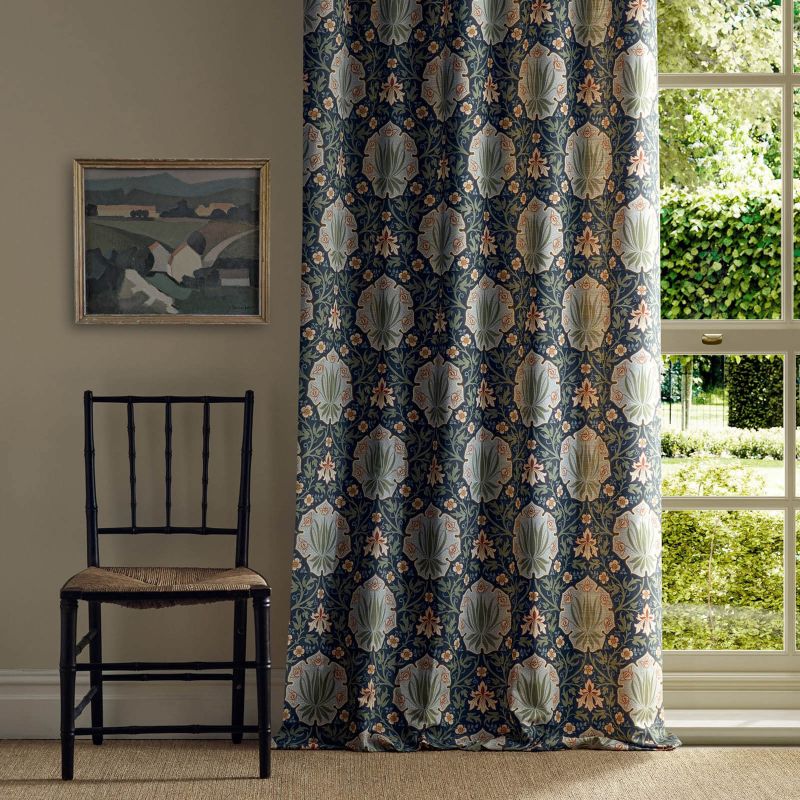 Iris & Rose Fabric Indigo/Thyme