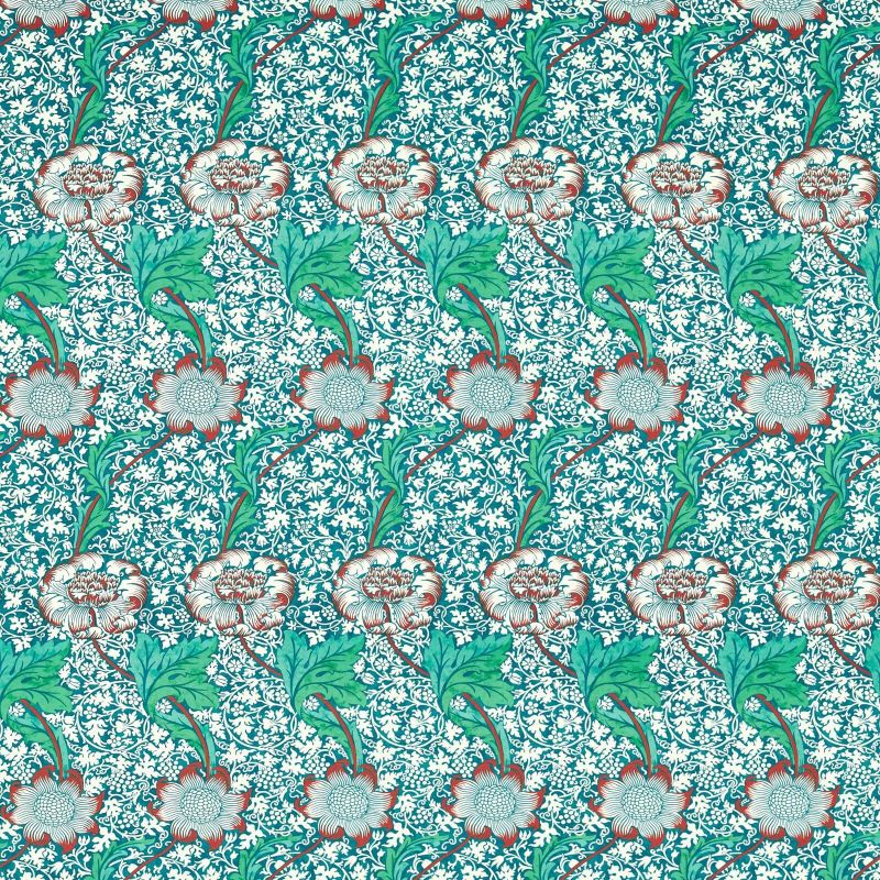 Kennet Fabric Aqua/Pink