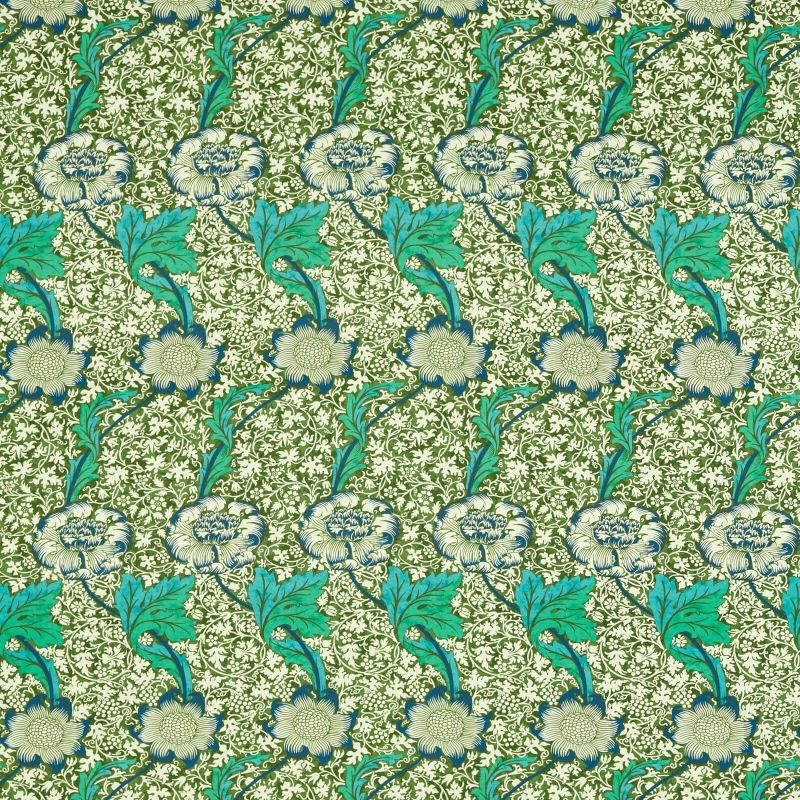 Kennet Fabric Olive/Turquoise