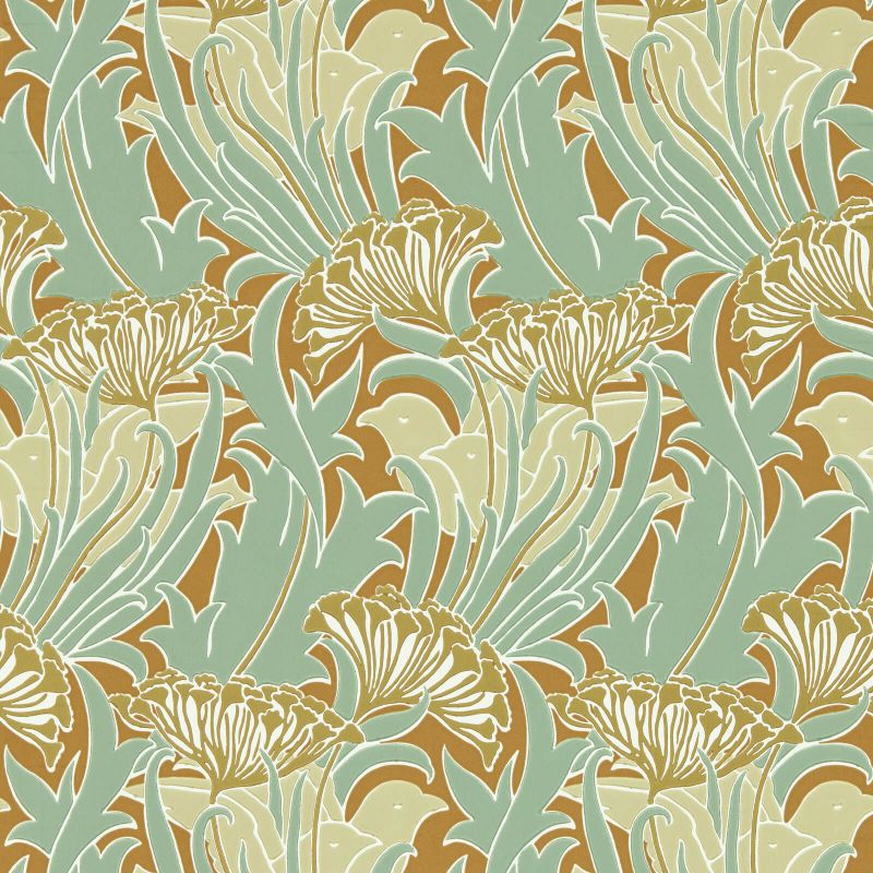 Laceflower Wallpaper Tobacco/Pistachio