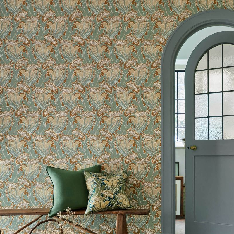 Laceflower Wallpaper Tobacco/Pistachio