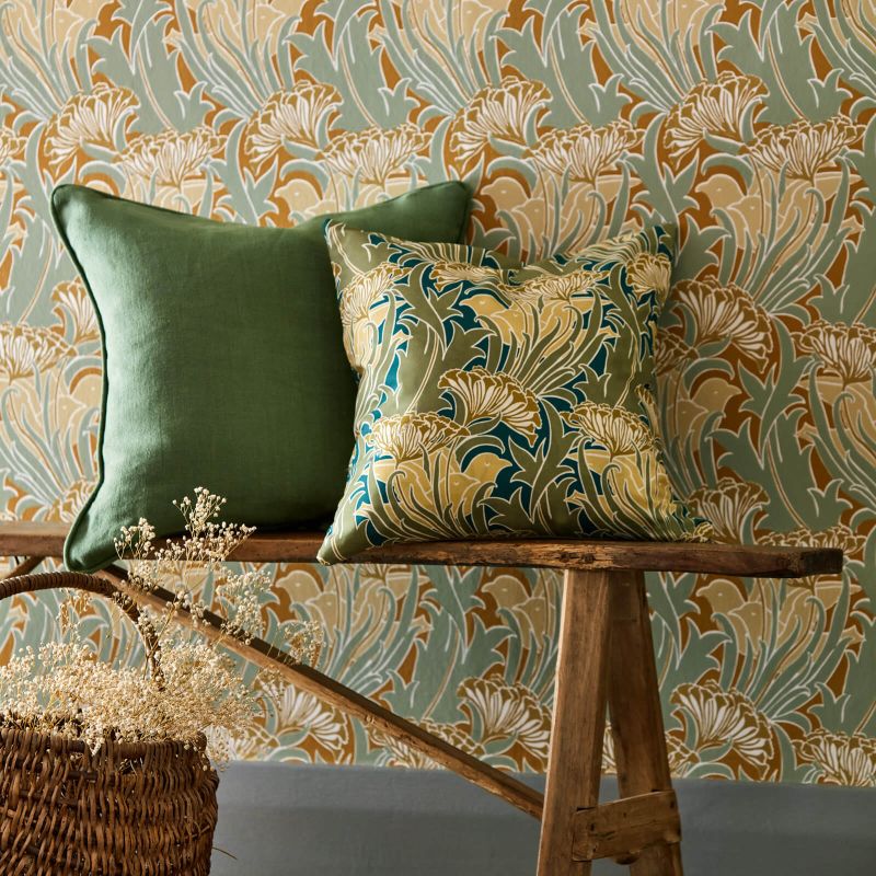 Laceflower Wallpaper Tobacco/Pistachio