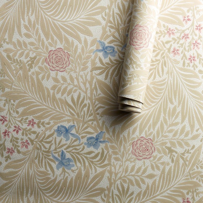 Larkspur Wallpaper Manilla/Old Rose