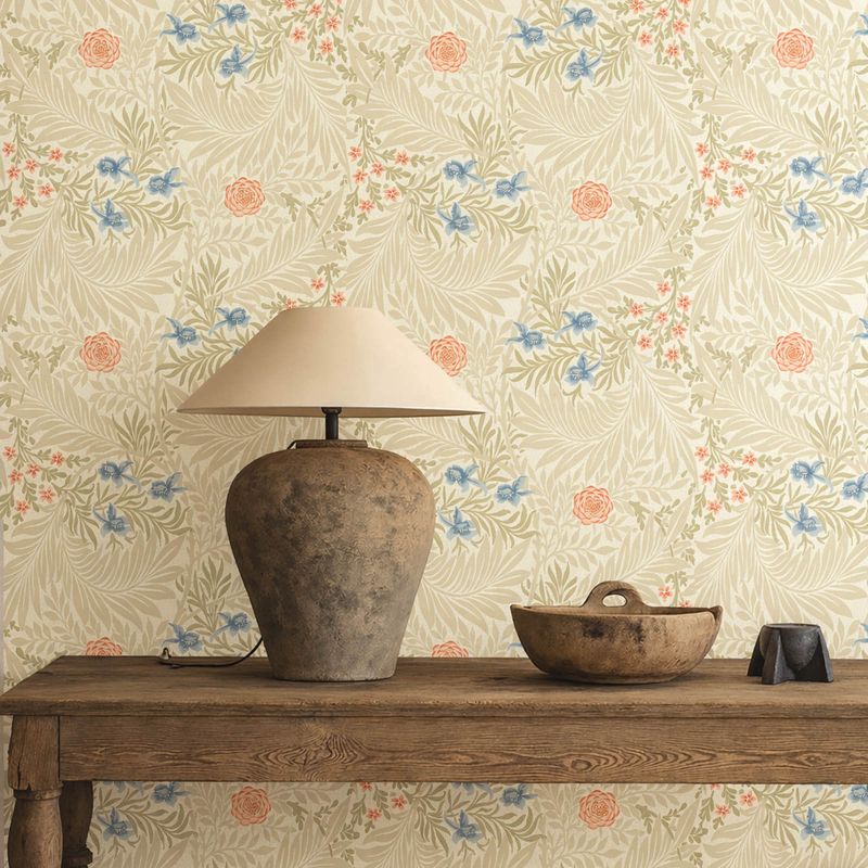 Larkspur Wallpaper Manilla/Old Rose