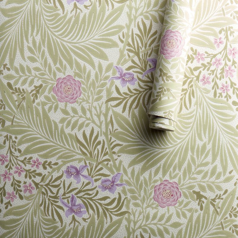 Larkspur Wallpaper Olive/Lilac