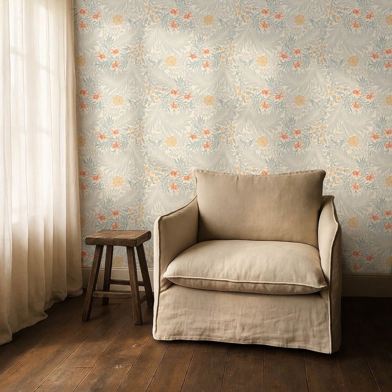 Larkspur Wallpaper Slate/Russet