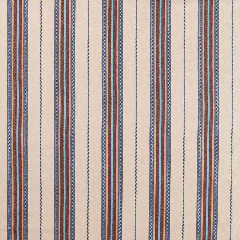 Lechlade Stripe Fabric Woad/Linen