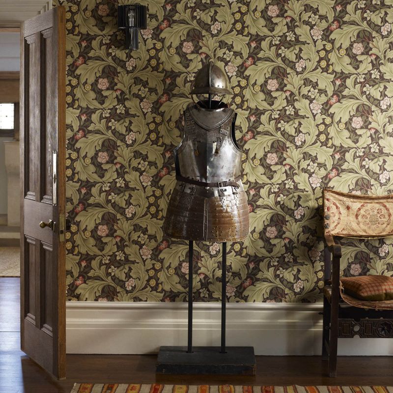 Leicester Wallpaper Chocolate/Olive