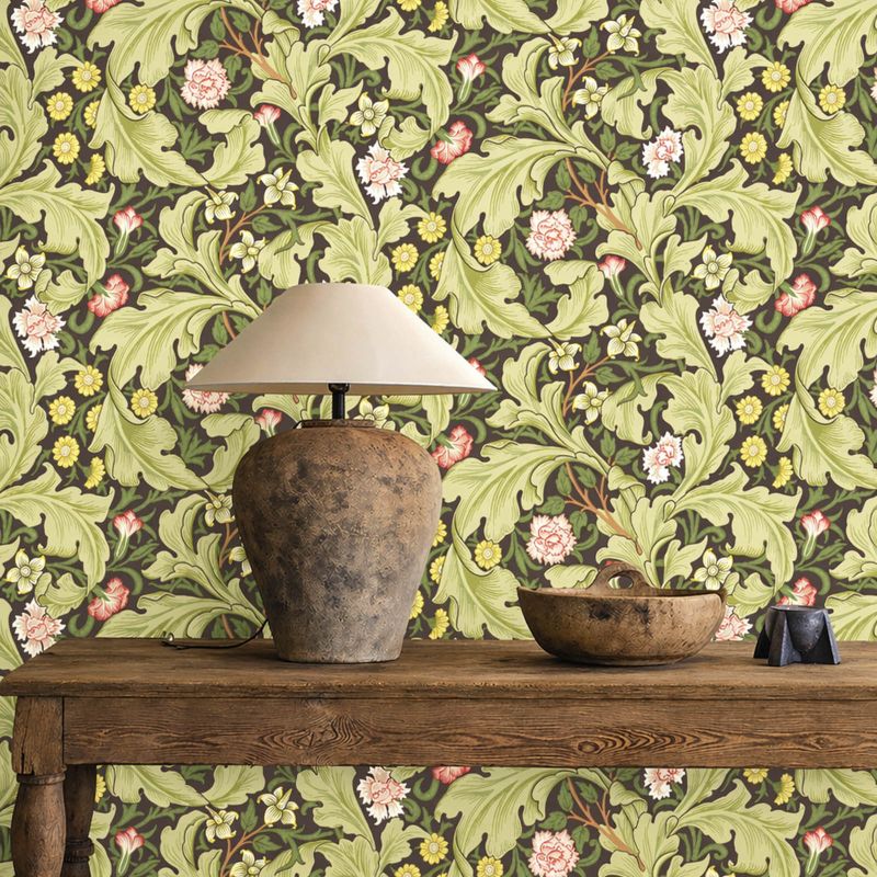 Leicester Wallpaper Chocolate/Olive