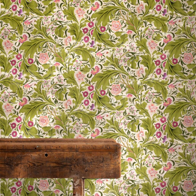 Leicester Wallpaper Sour Green/Plum
