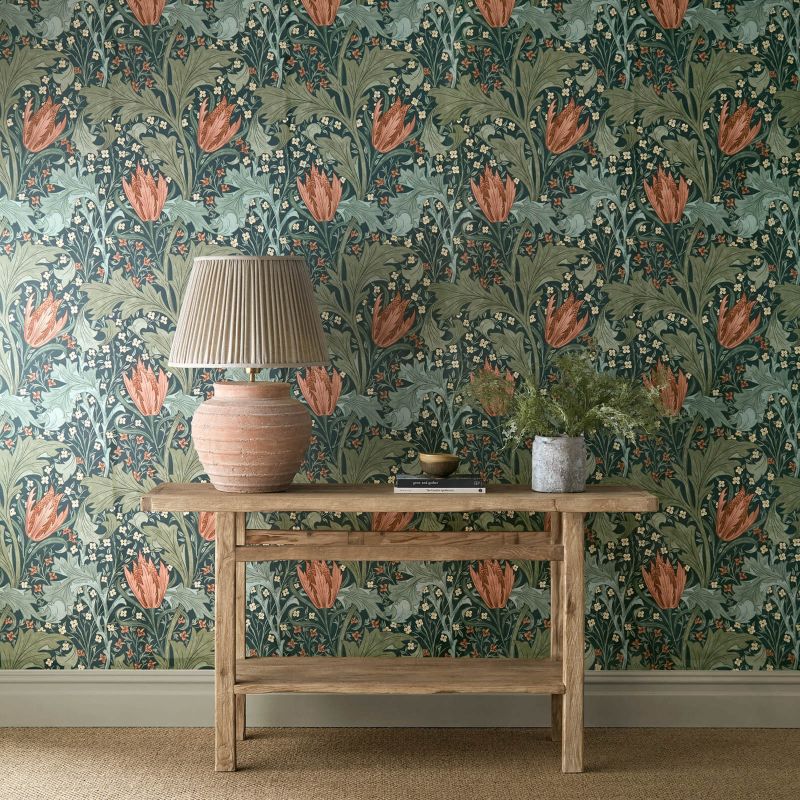 Lent Lily Wallpaper Indigo/Madder