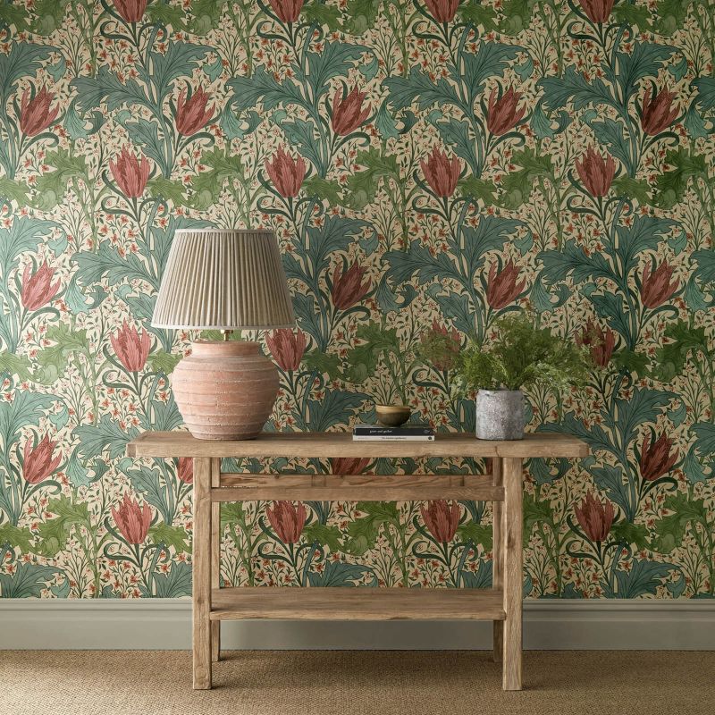 Lent Lily Wallpaper Plum/Bayleaf