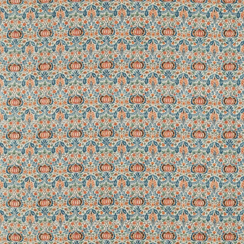 Little Chintz Fabric Teal/Saffron