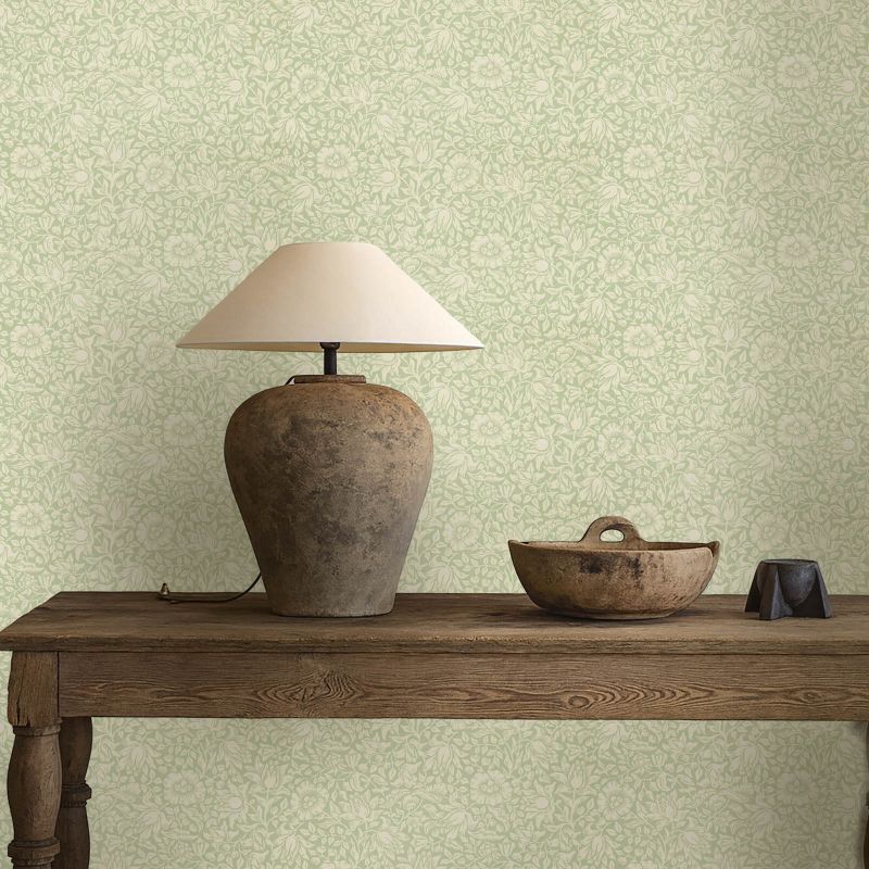 Mallow Wallpaper Apple Green