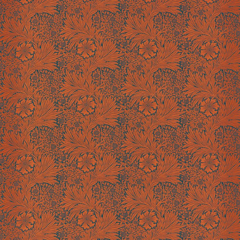 Marigold Fabric Navy/Burnt Orange