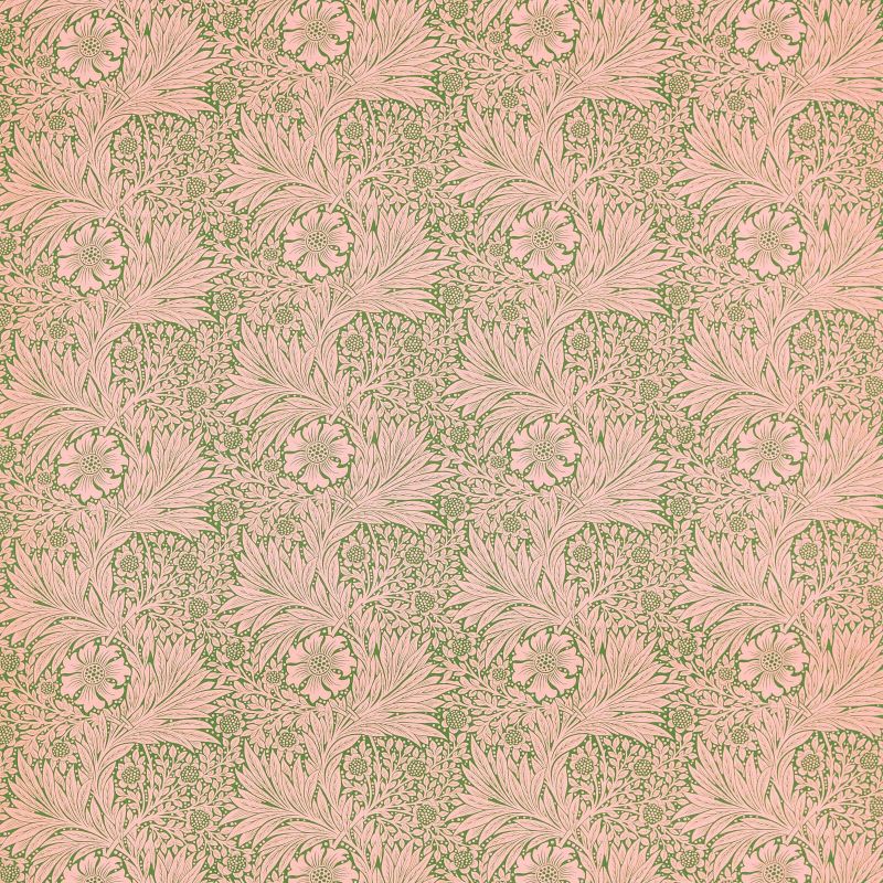 Marigold Fabric Olive/Pink