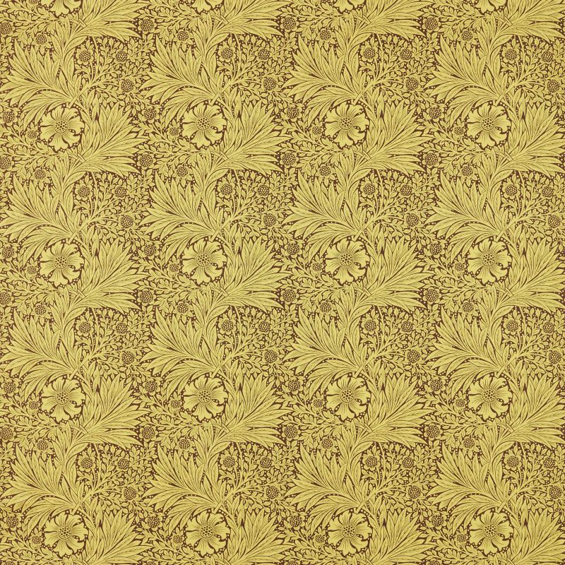 Marigold Fabric Summer Yellow/Chocolate