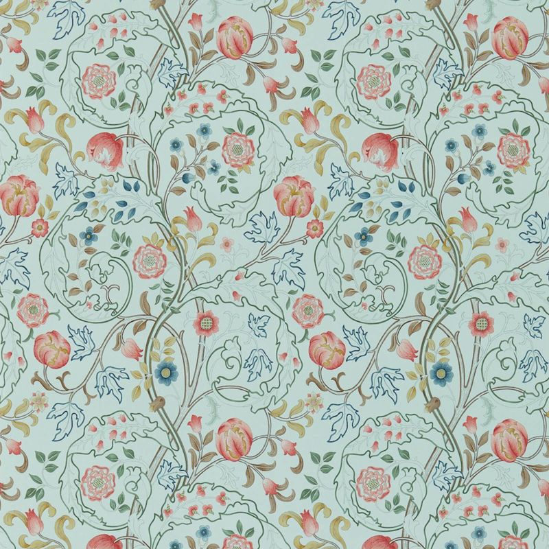 Mary Isobel Wallpaper Silk Blue/Pink