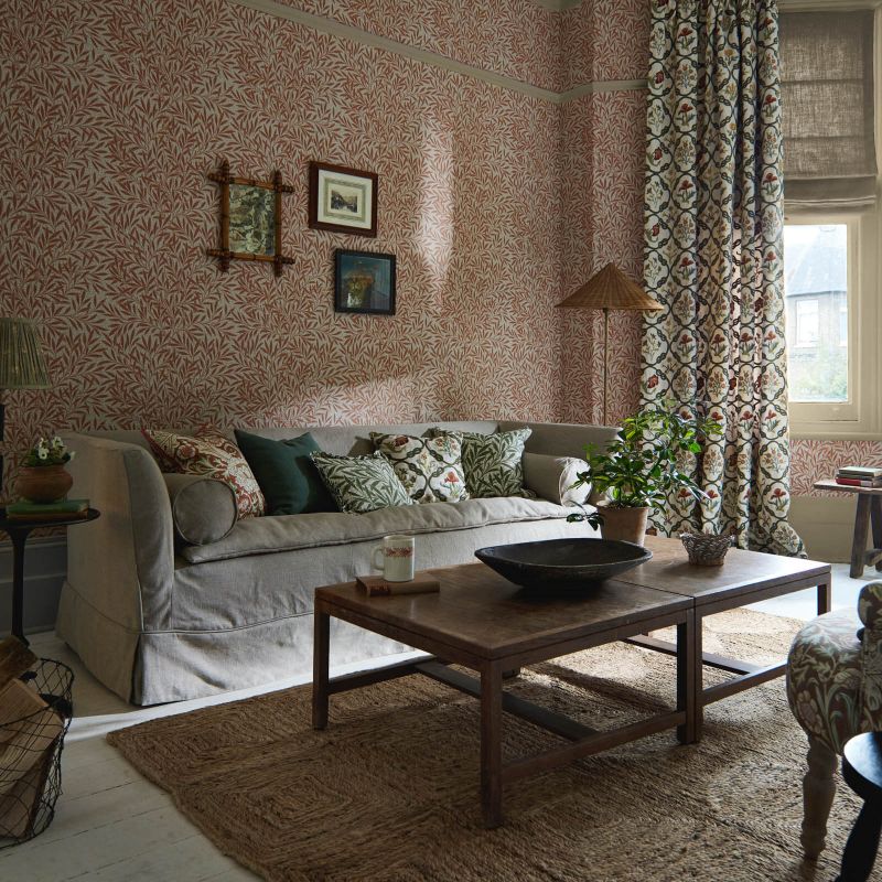 May's Coverlet Fabric Indigo/Rose