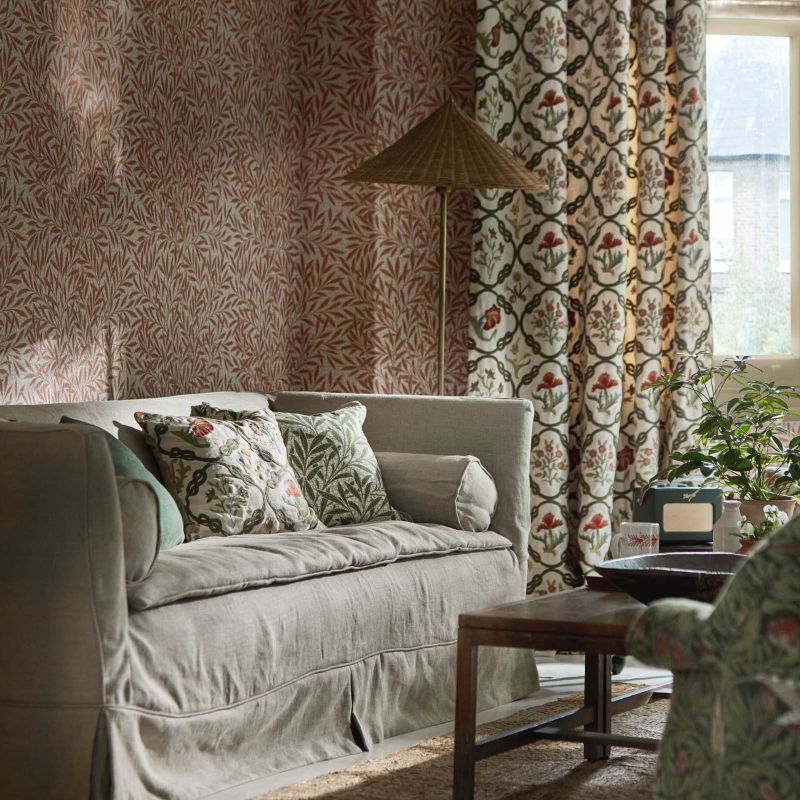 May's Coverlet Fabric Indigo/Rose