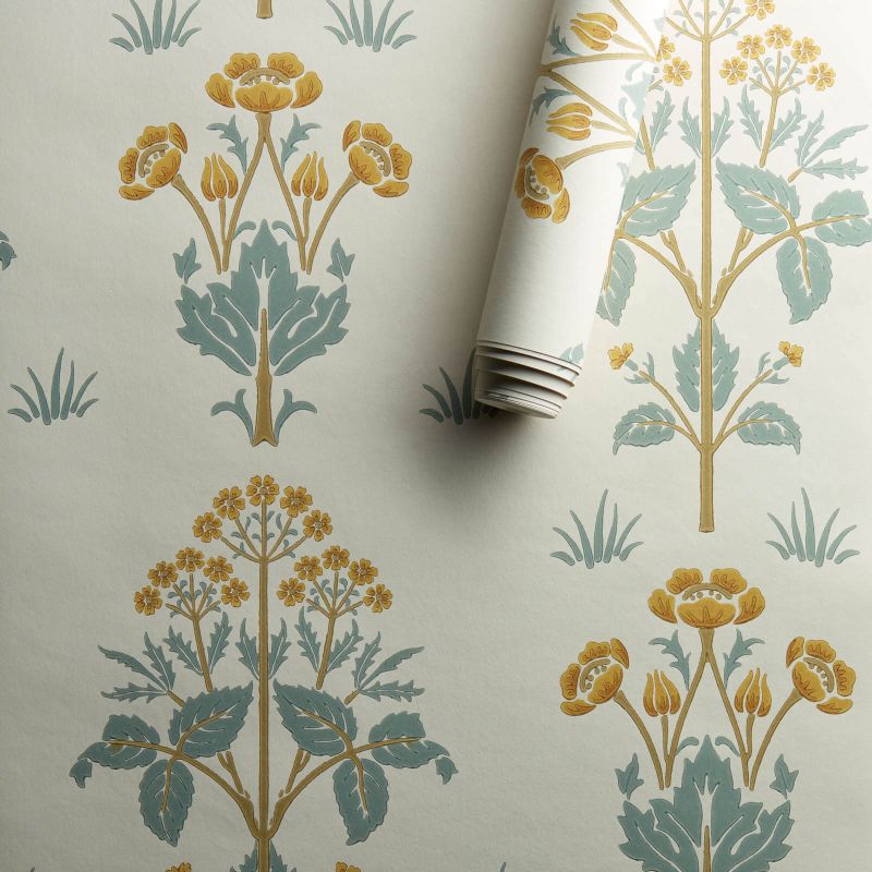 Meadow Sweet Wallpaper Gold/Slate