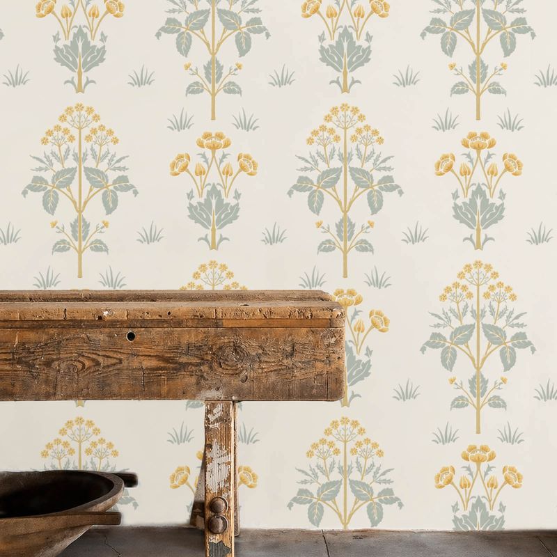 Meadow Sweet Wallpaper Gold/Slate
