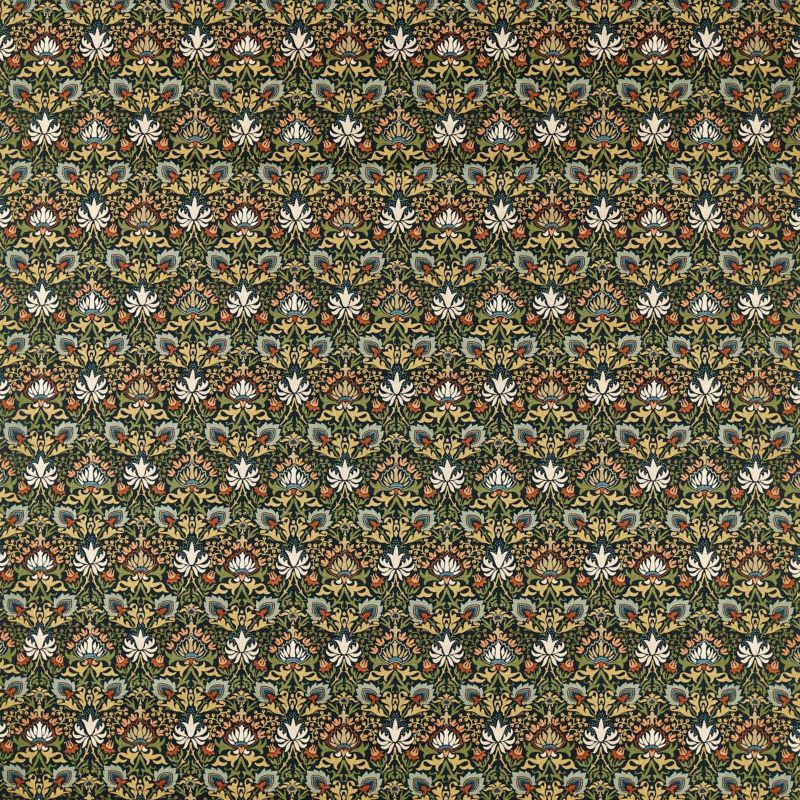 Meda Iris Fabric Forest/Russet
