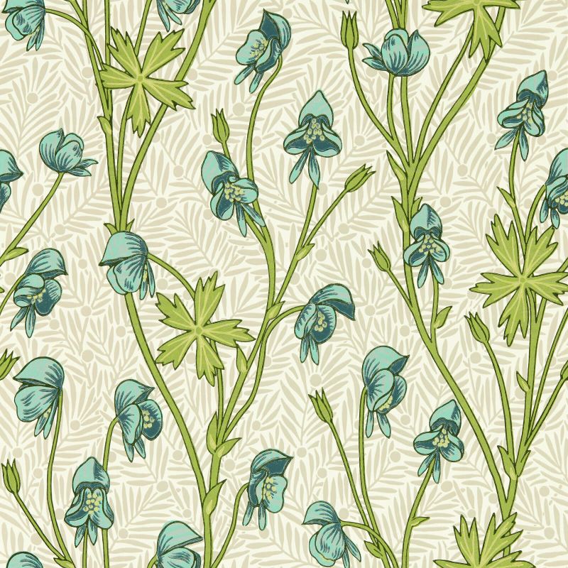 Monkshood Wallpaper Aqua/Peashoot