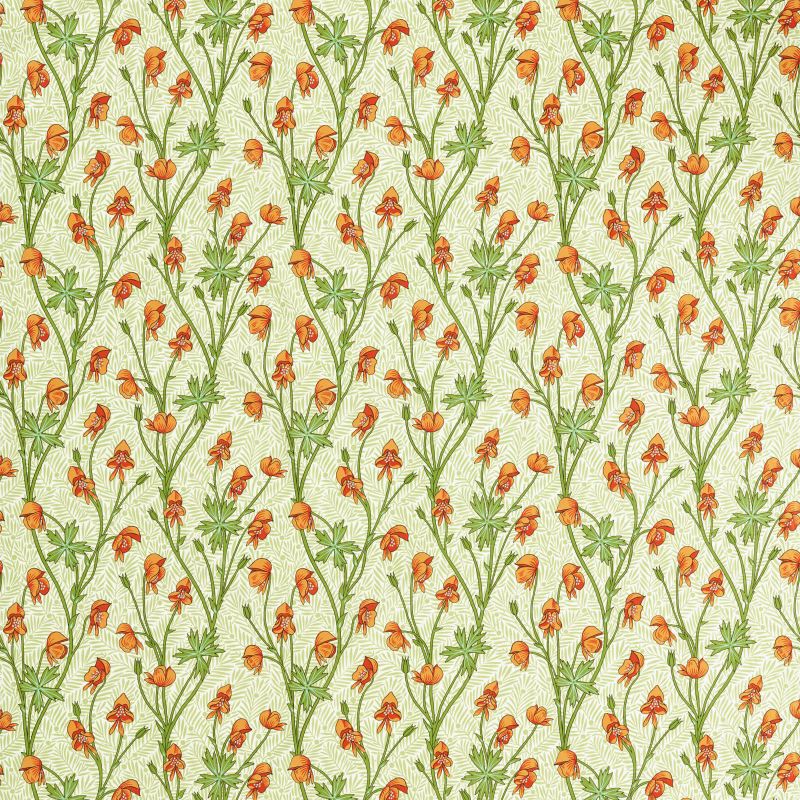 Monkshood Fabric Tangerine/Sage