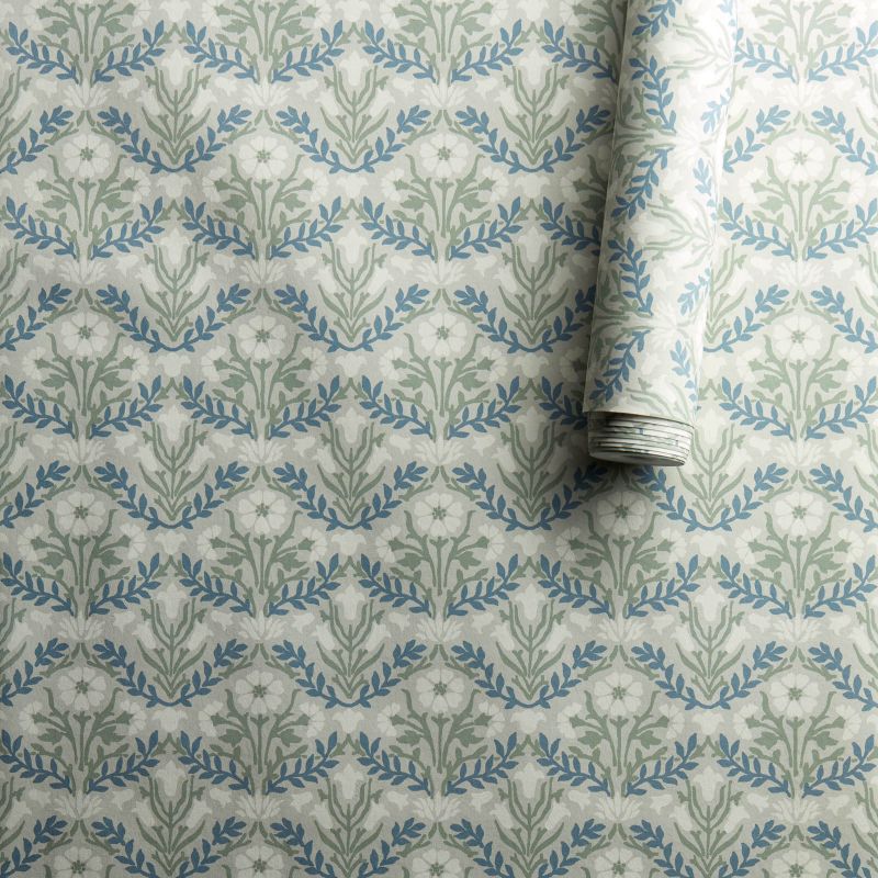 Morris Bellflowers Wallpaper Grey/Fennel