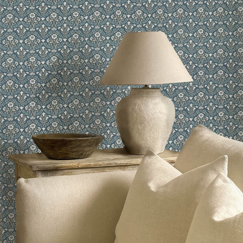 Morris Bellflowers Wallpaper Indigo/Linen