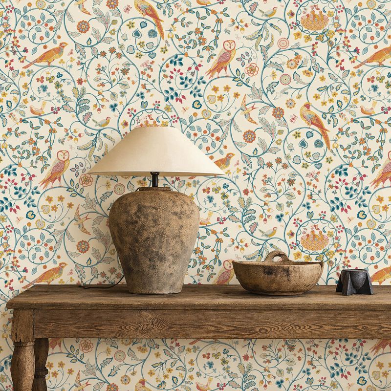 Newill Wallpaper Indigo Saffron