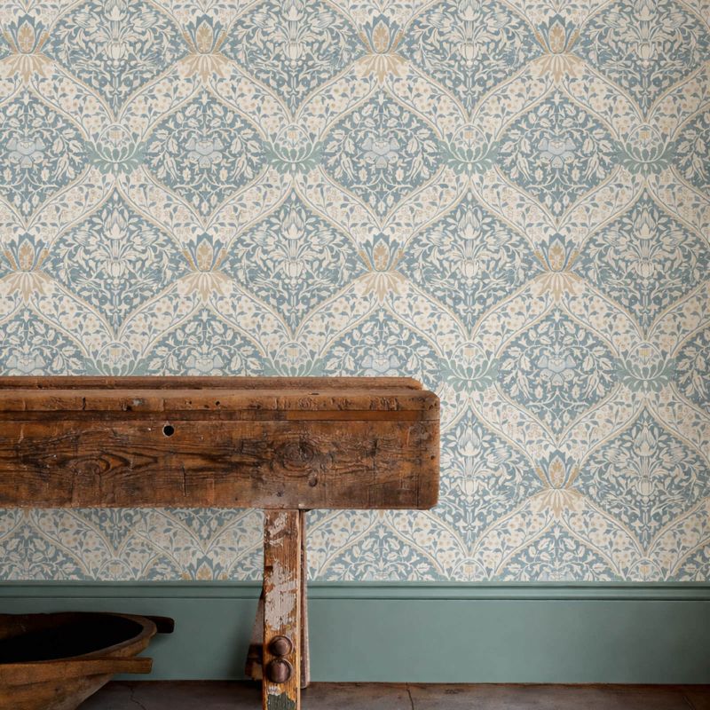 Norbury Wallpaper Woad/Linen
