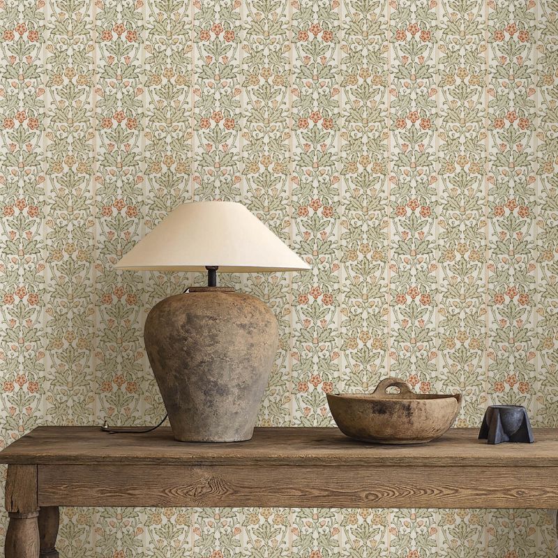 Oak & Blossom Wallpaper Chestnut/Primrose