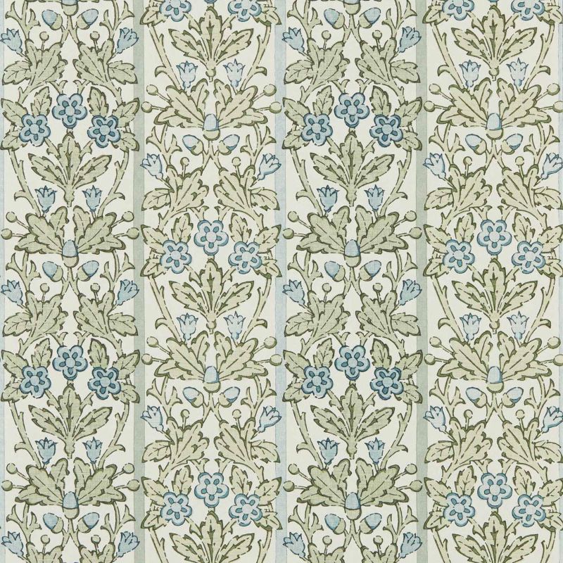 Oak & Blossom Wallpaper Thyme/Woad