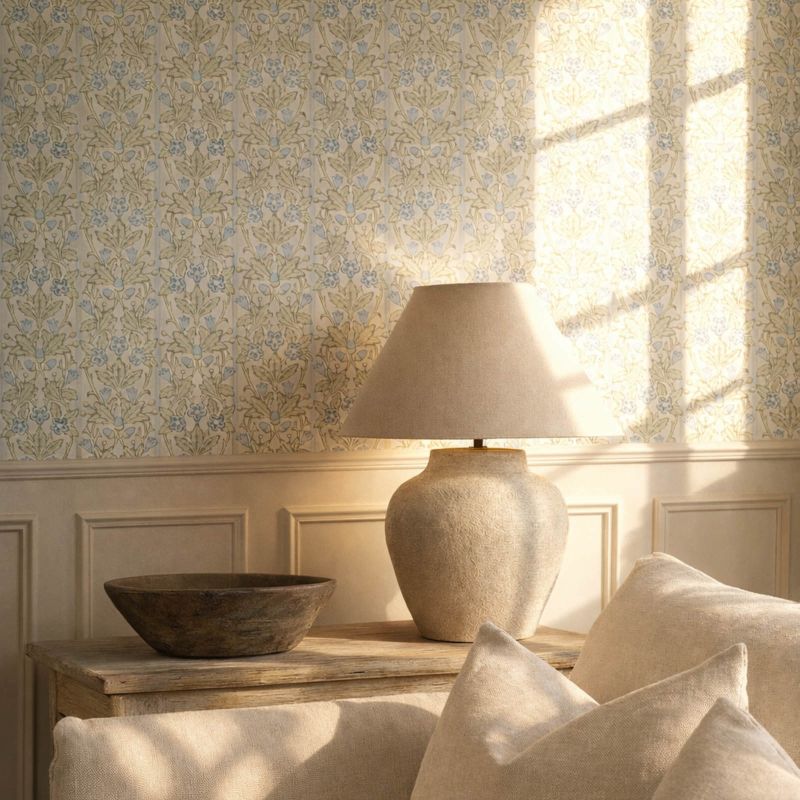 Oak & Blossom Wallpaper Thyme/Woad