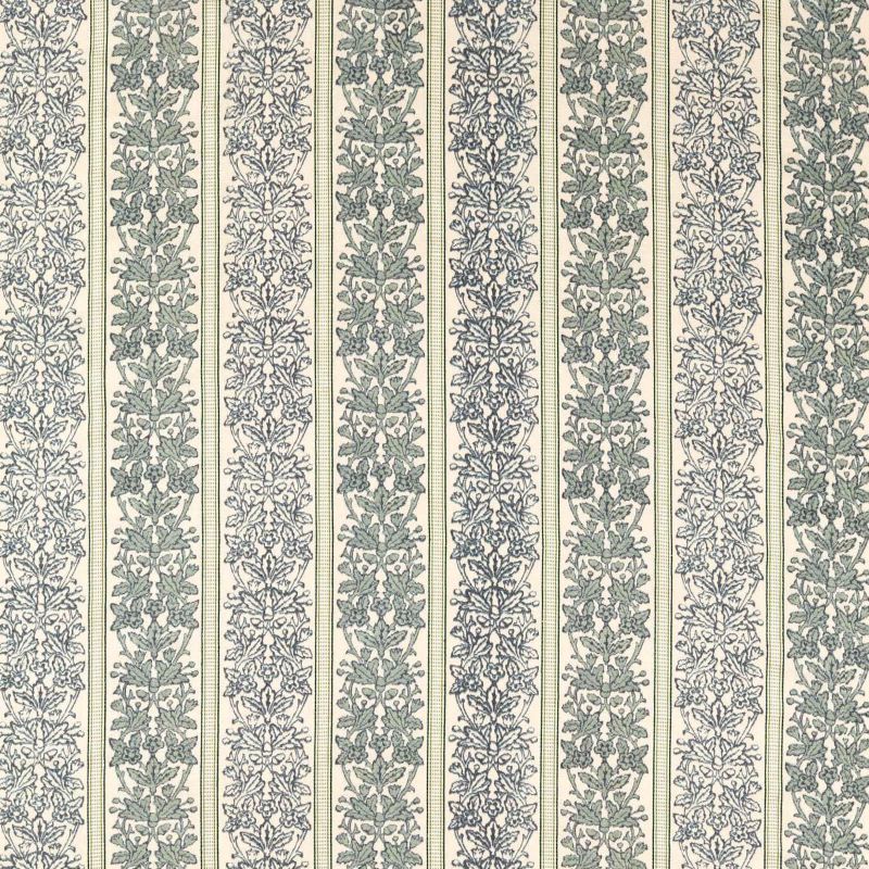 Oak & Blossom Weave Fabric Green/Indigo