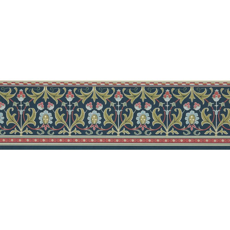 Ornamental Frieze Wallpaper Indigo/Thyme