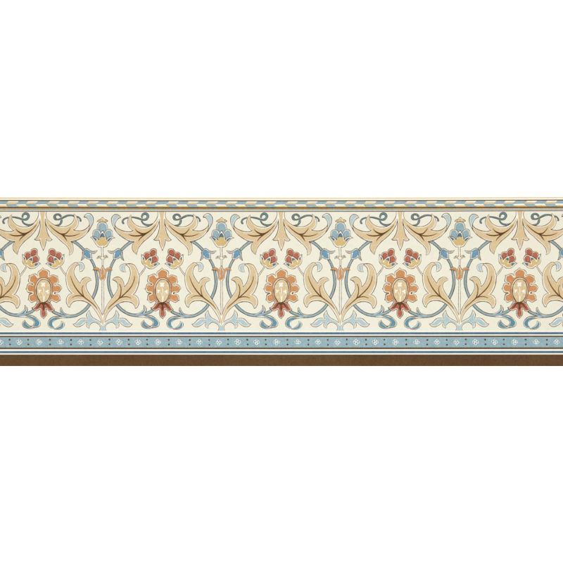 Ornamental Frieze Wallpaper Linen/Woad