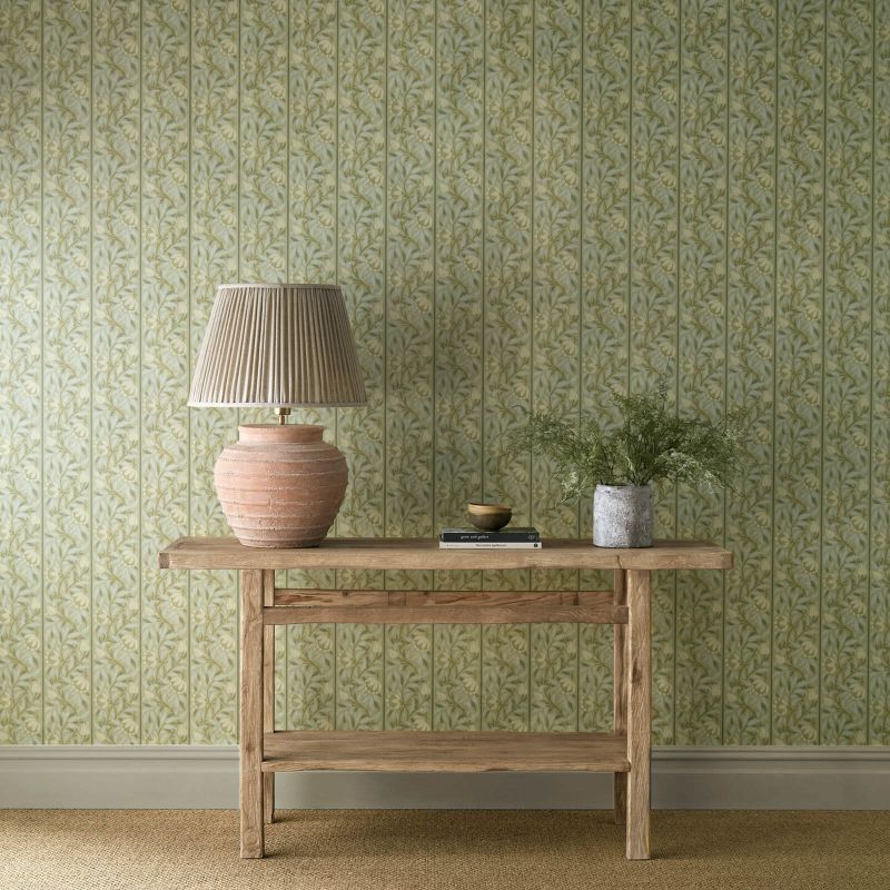 Peony Trellis Wallpaper Sage