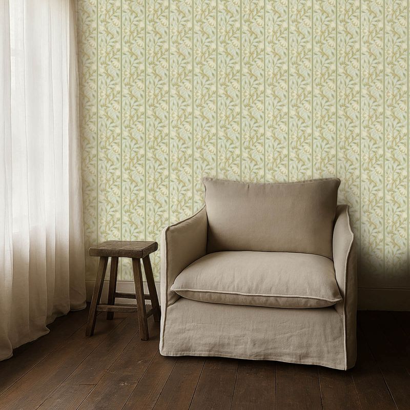 Peony Trellis Wallpaper Sage