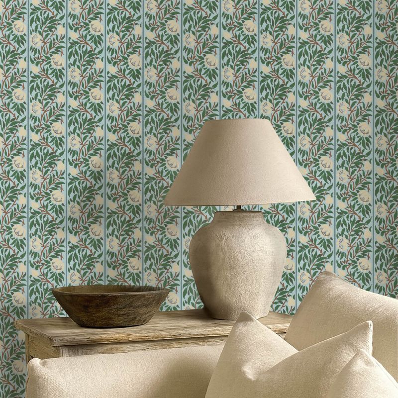 Peony Trellis Wallpaper Soft Blue/Nettle