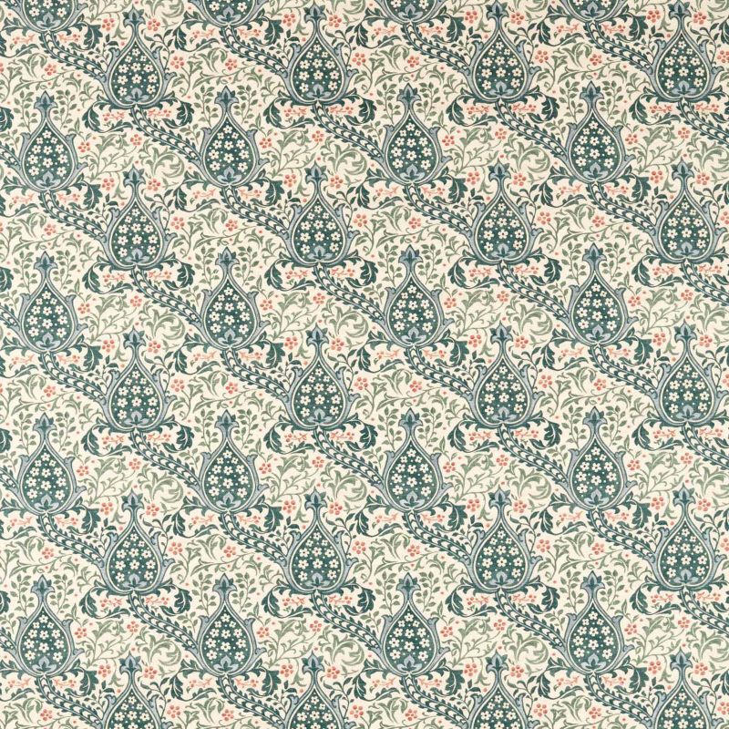 Persian Tulip Fabric Teal