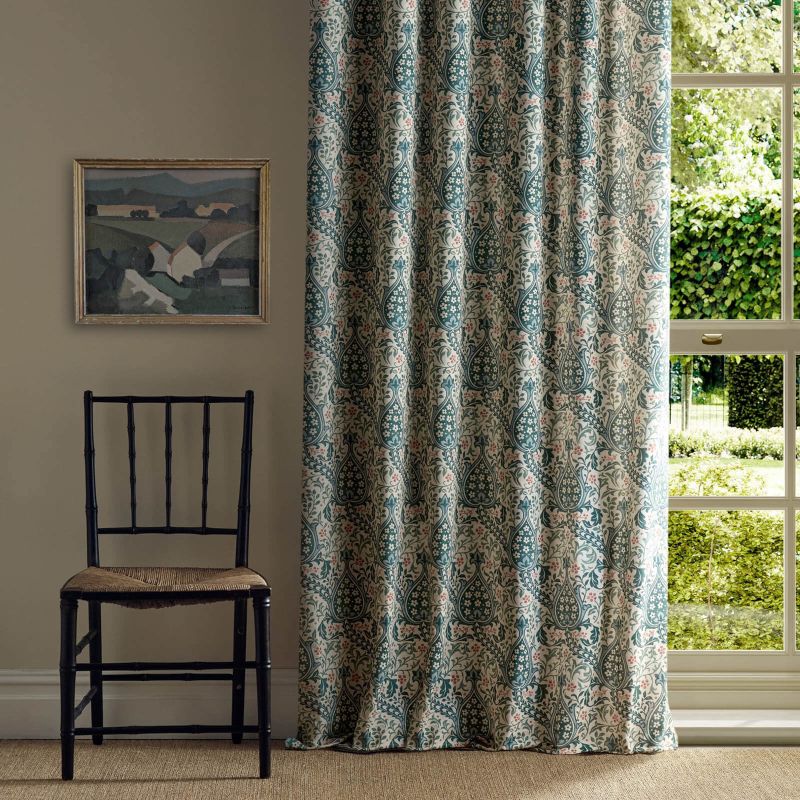 Persian Tulip Fabric Teal