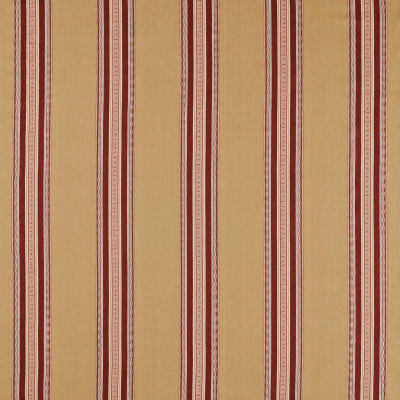 Pimlico Stripe Fabric Ochre/Crimson