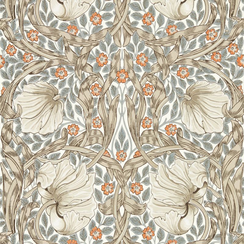 Pimpernel Wallpaper Linen/Coral